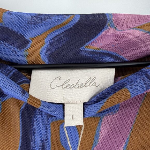 NWT Cleobella Carrie Floral Mesh Bodycon Midi Dress Large Fresco Print Multi - Picture 6 of 10